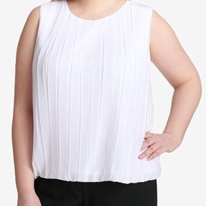 Calvin Klein **Plus Size** Pleated Bubble Top